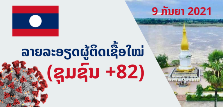 ປະຫວັດຜູ້ຕິດເຊື້ອໃໝ່ໃນຊຸມຊົນ +82 ລາຍງານ 9 ກັນຍາ 2021