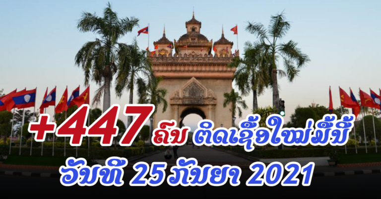 ສປປ ລາວ ພົບຜູ້ຕິດເຊື້ອໃໝ່ +447 ຄົນ ໃນນັ້ນ ນະຄອນຫຼວງ +207 ຄົນ