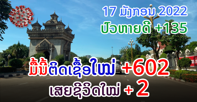 ຫຼຸດລົງມາແນ່ແລ້ວ! ຜູ້ຕິດເຊື້ອໃໝ່ປະຈຳວັນ